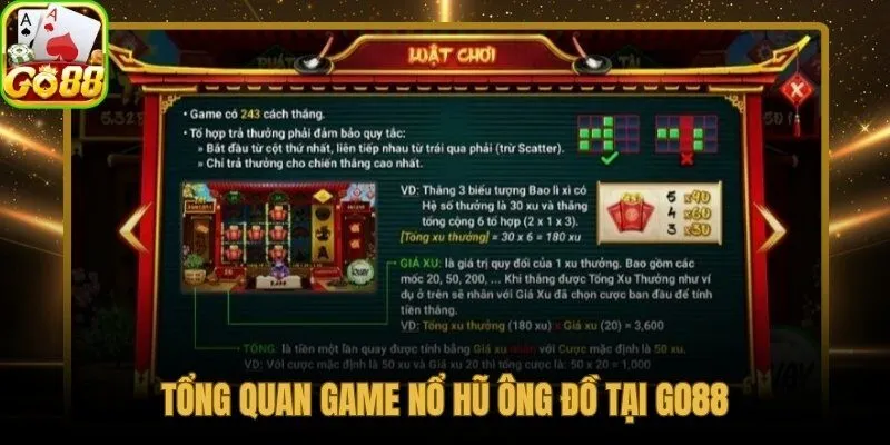 Nổ hũ Ông Đồ với 243 Paylines và hai cấp jackpot đặc trưng